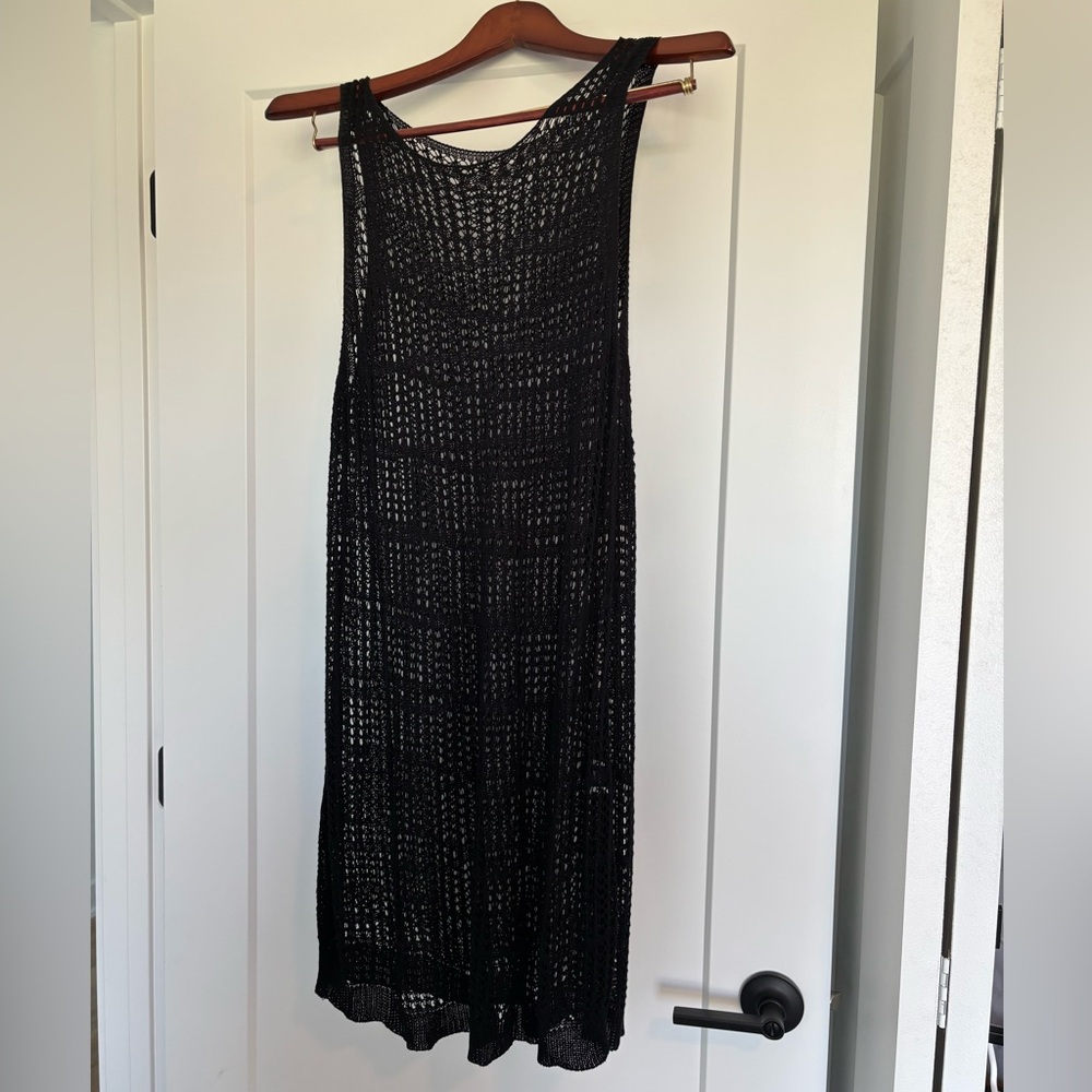 SHEIN Black Knit Sleeveless Swim Coverup